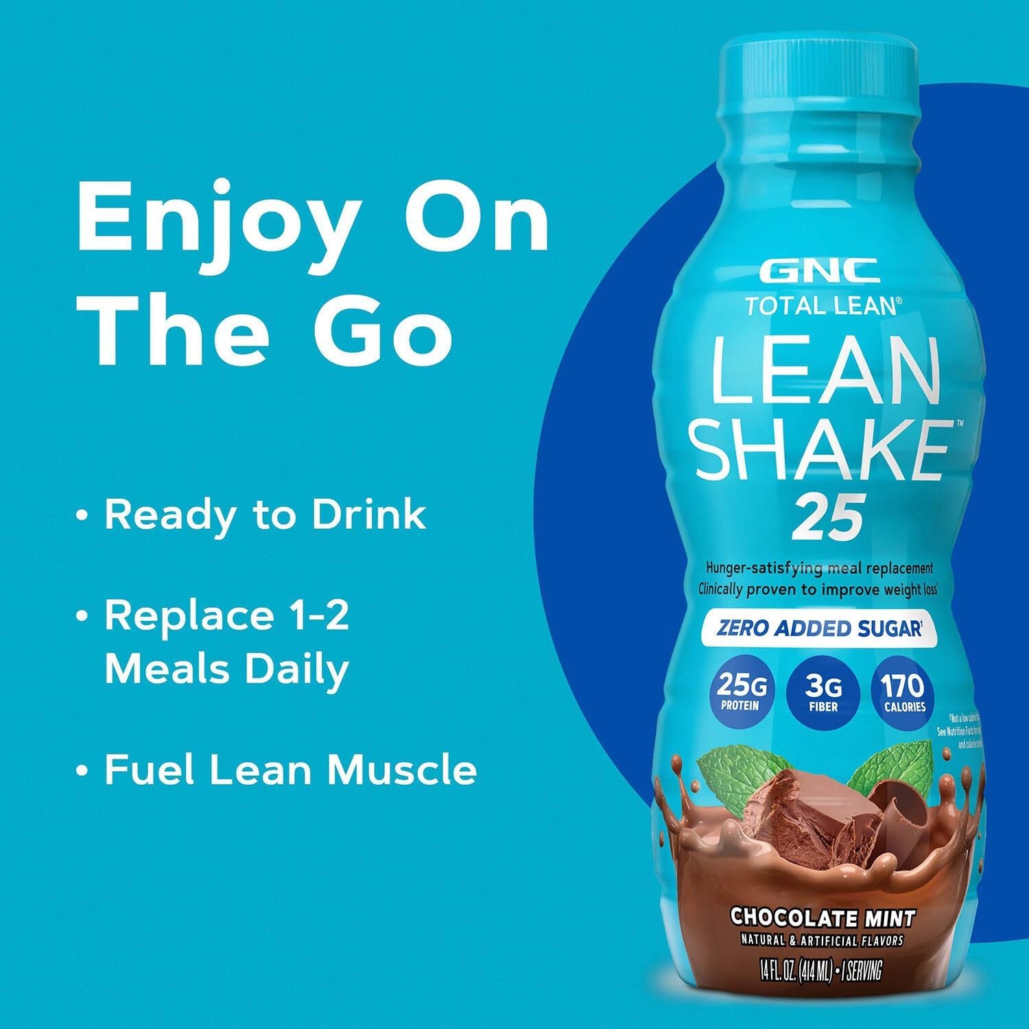 GNC Lean Shake 25 Protein Shake, Clinically Proven Weight Management, Meal Replacement, 25g Protein with Zero Added Sugar, Ready to Drink, Vanilla Bean, Pack of 12