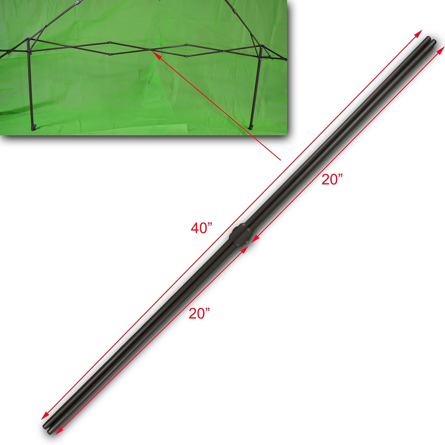 OZARK TRAIL 13' x 13' Pagoda Straight Leg Canopy Gazebo Middle Truss Bar Parts 40" (Black)