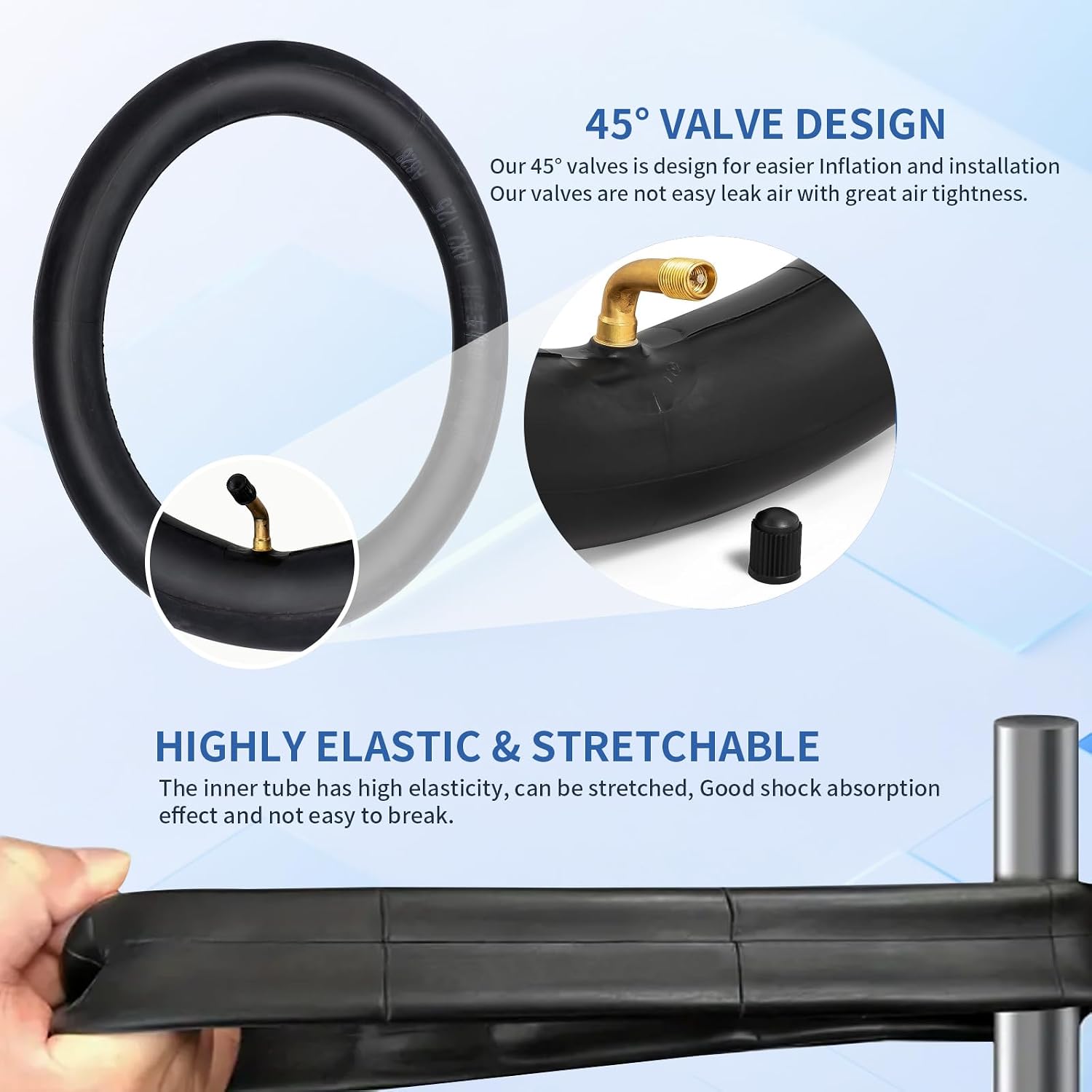 Electric Bicycle Butyl Rubber Inner Tube with Metal Bent Valve Stem for E-Bike Accessories