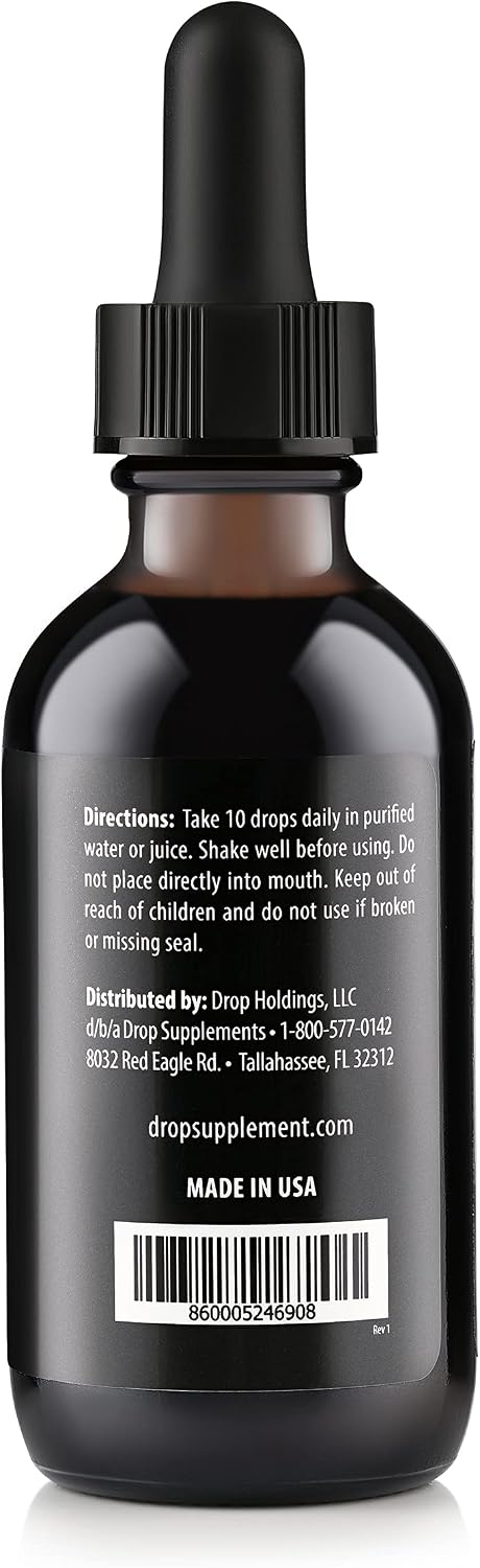 Drop Trace Minerals with Fulvic Acid, Liquid Ionic Mineral Drops with Electrolytes – 72+ Minerals, for Energy, Hydration & Gut Health – No Pills
