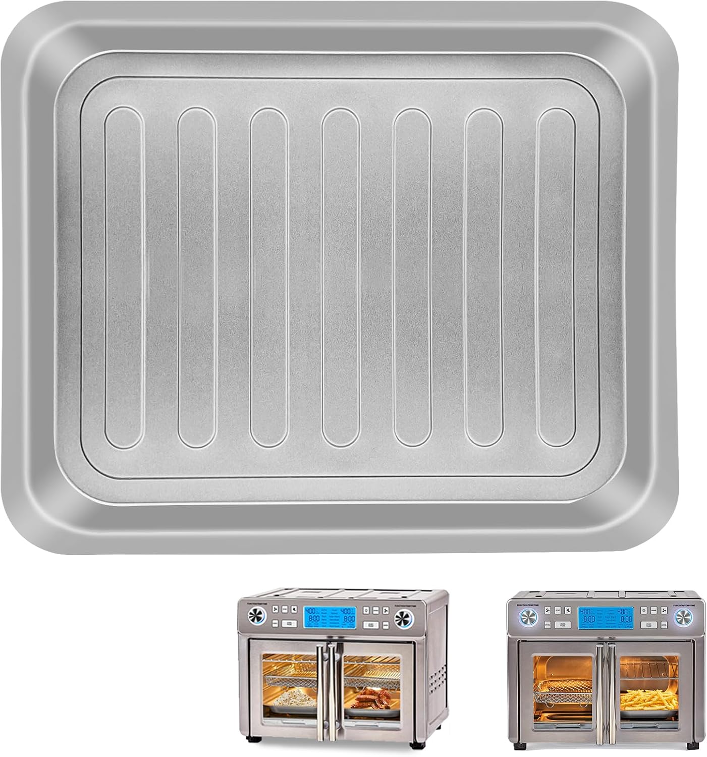 GCQ Air Fryer Tray for Emeril Lagasse Everyday 360 Air Fryer, 12''×10'' Stainless Steel Air Fryer Accessories Tray Bake Pan Replacement Parts, Not fit for Emeril Lagasse 26 QT 25 QT French Door