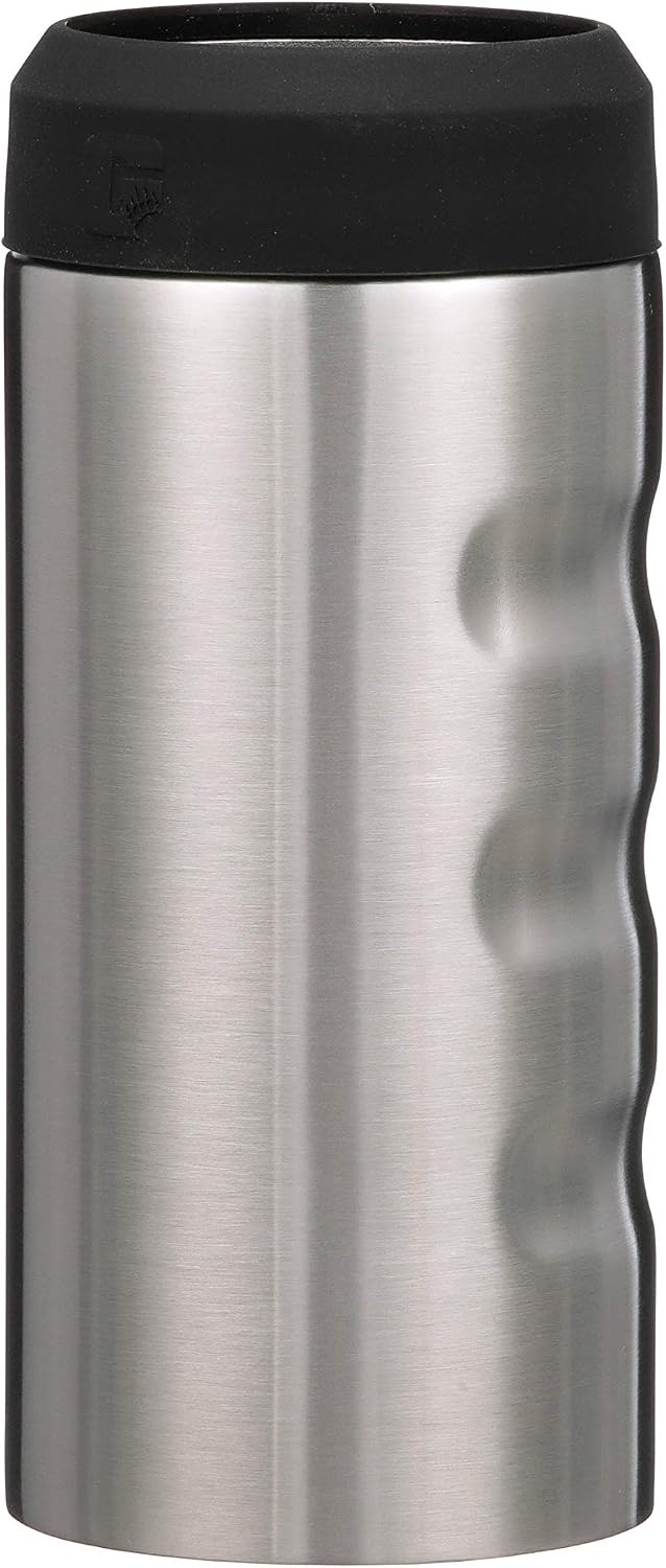 Grizzly Grip Slim Can, 12 oz Stainless Steel Can Cooler, Brushed Stainless