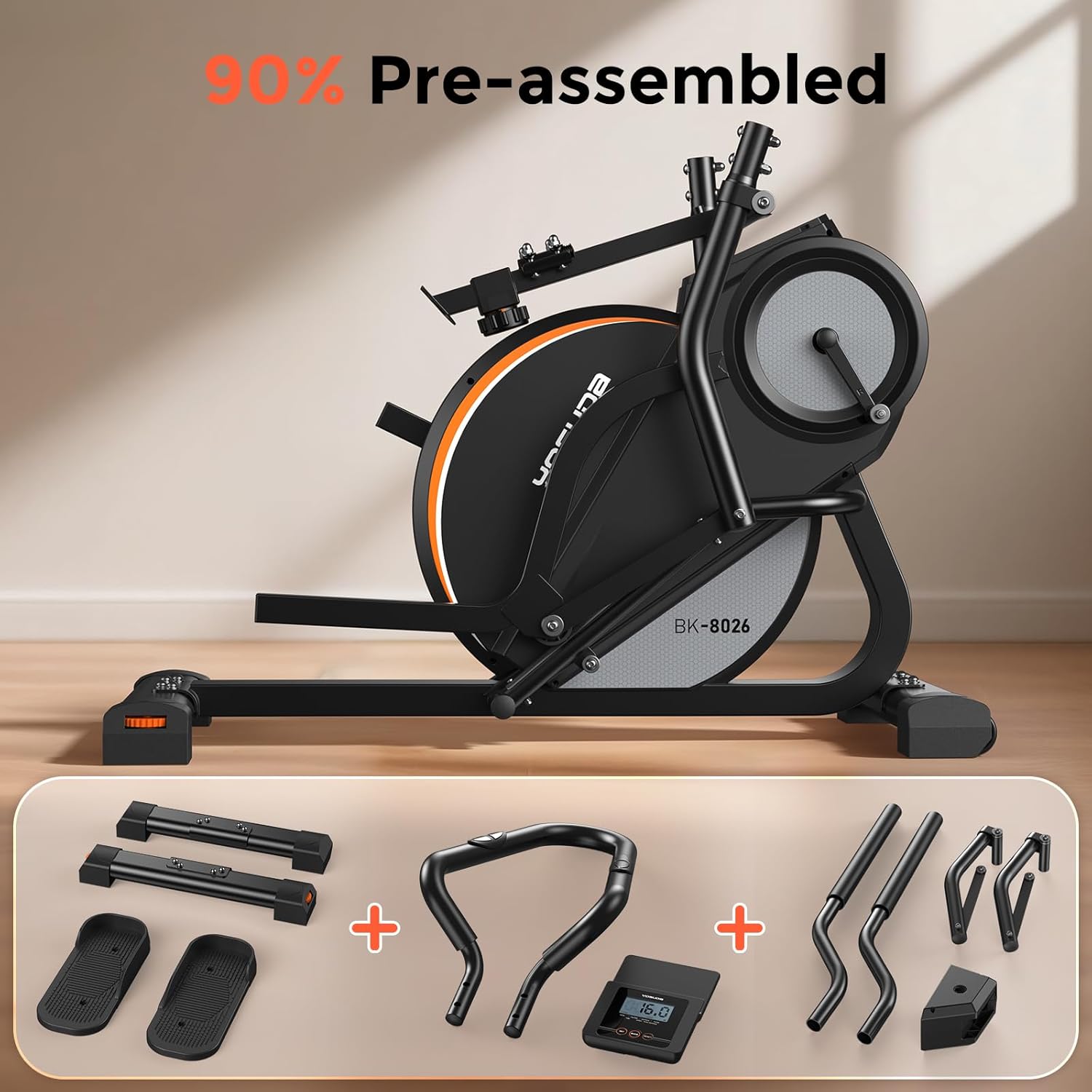 YOSUDA Elliptical Exercise Machine, Compact Elliptical with 45° Incline | 3-in-1 (Elliptical + Cardio Climber + Stair Stepper) Elliptical