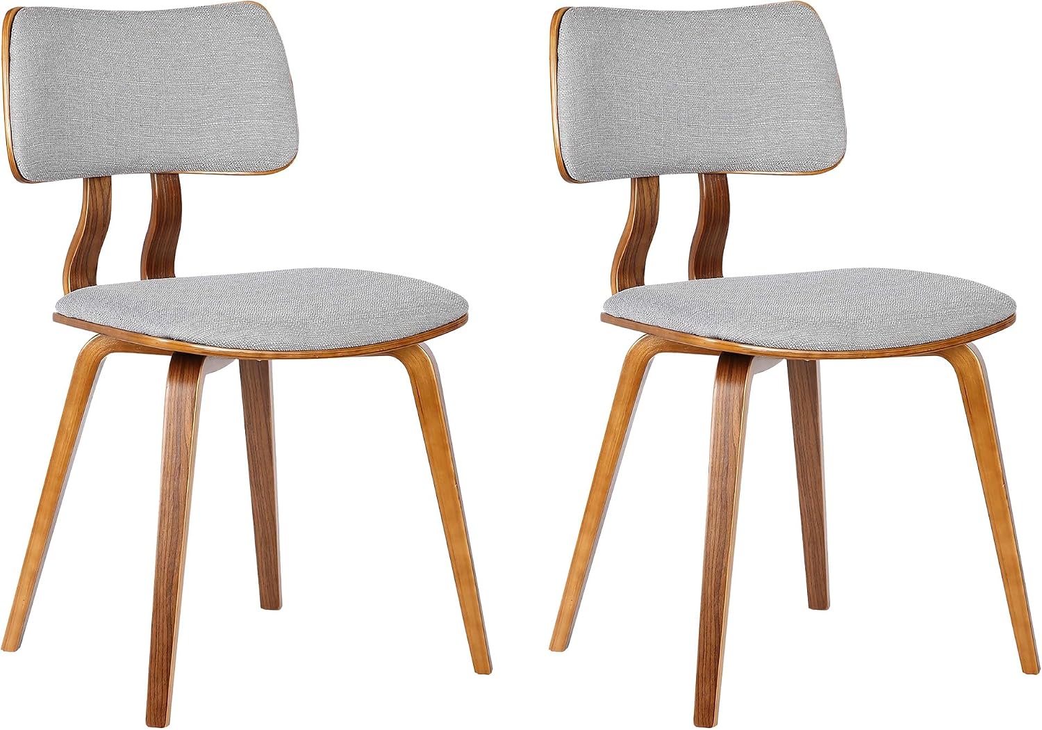 Armen Living Jaguar Dining Chair in Charcoal Fabric and Walnut Wood Finish,Charcoal/Walnut Finish 20D x 18W x 29H in