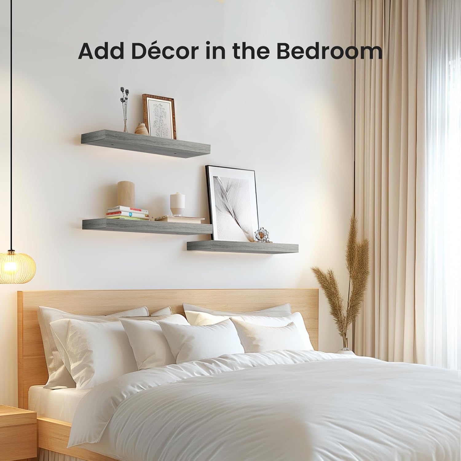 AMADA HOMEFURNISHING Floating Shelves, Wall Shelves for Bathroom/Living Room/Bedroom/Kitchen Decor