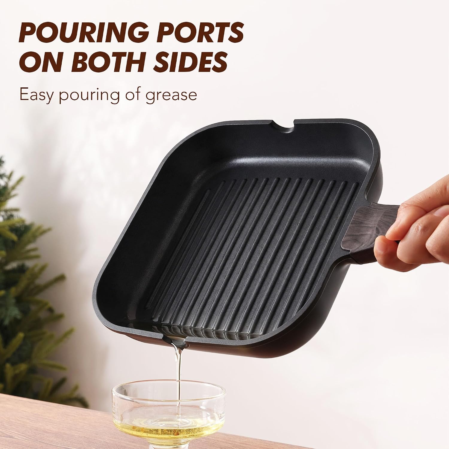 SENSARTE Nonstick Griddle Grill Pan, Pro-Grid Reversible Grill & Griddle Pan, Two Burner Cast Aluminum