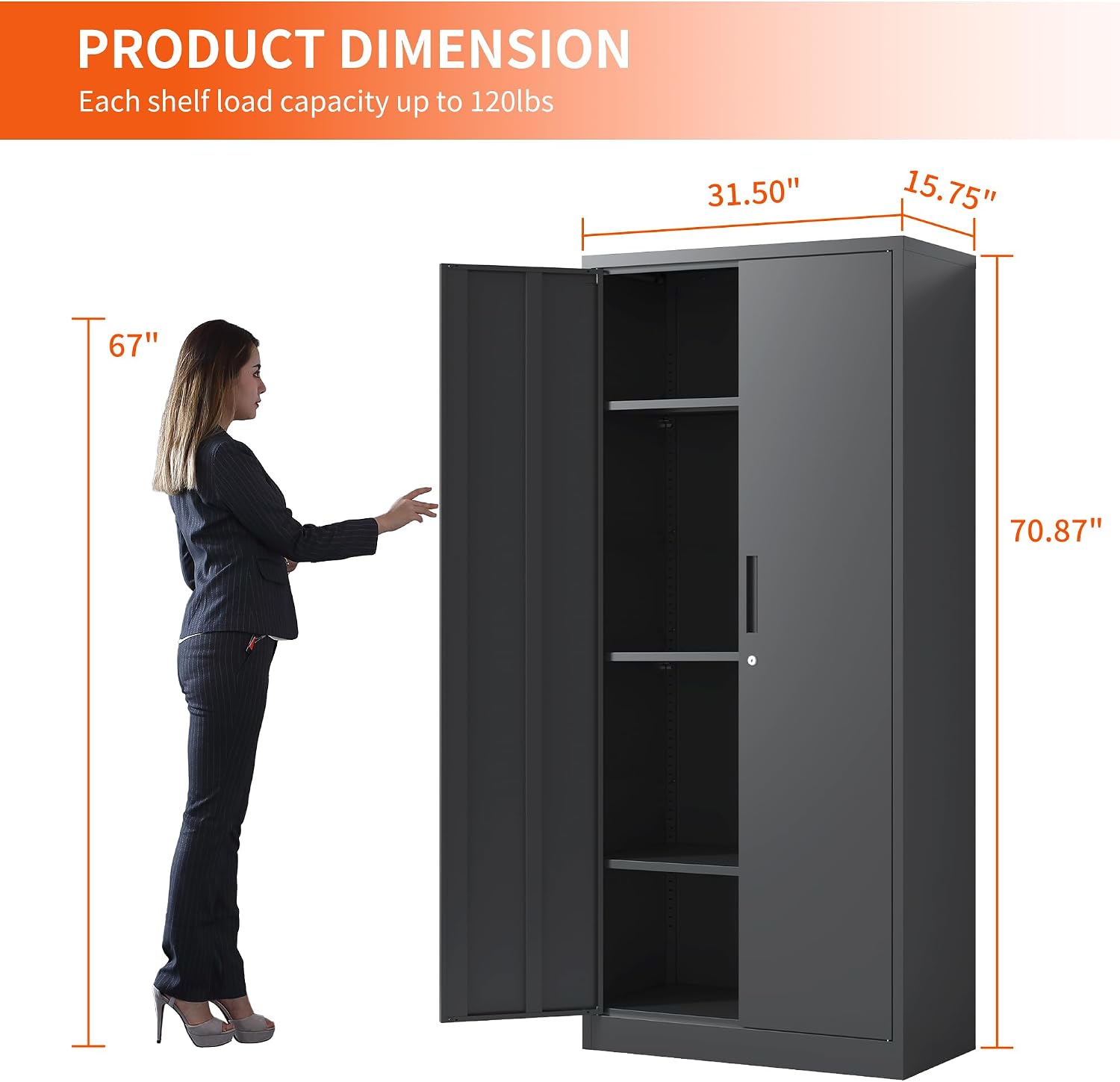 Metal Storage Cabinet for Garage, Tool Cabinet, Utility Cabinet | Wheeled, Rolling Tool Cabinet, 6 Drawers, Top Countertop, Pegboard, Assembly Required, Black