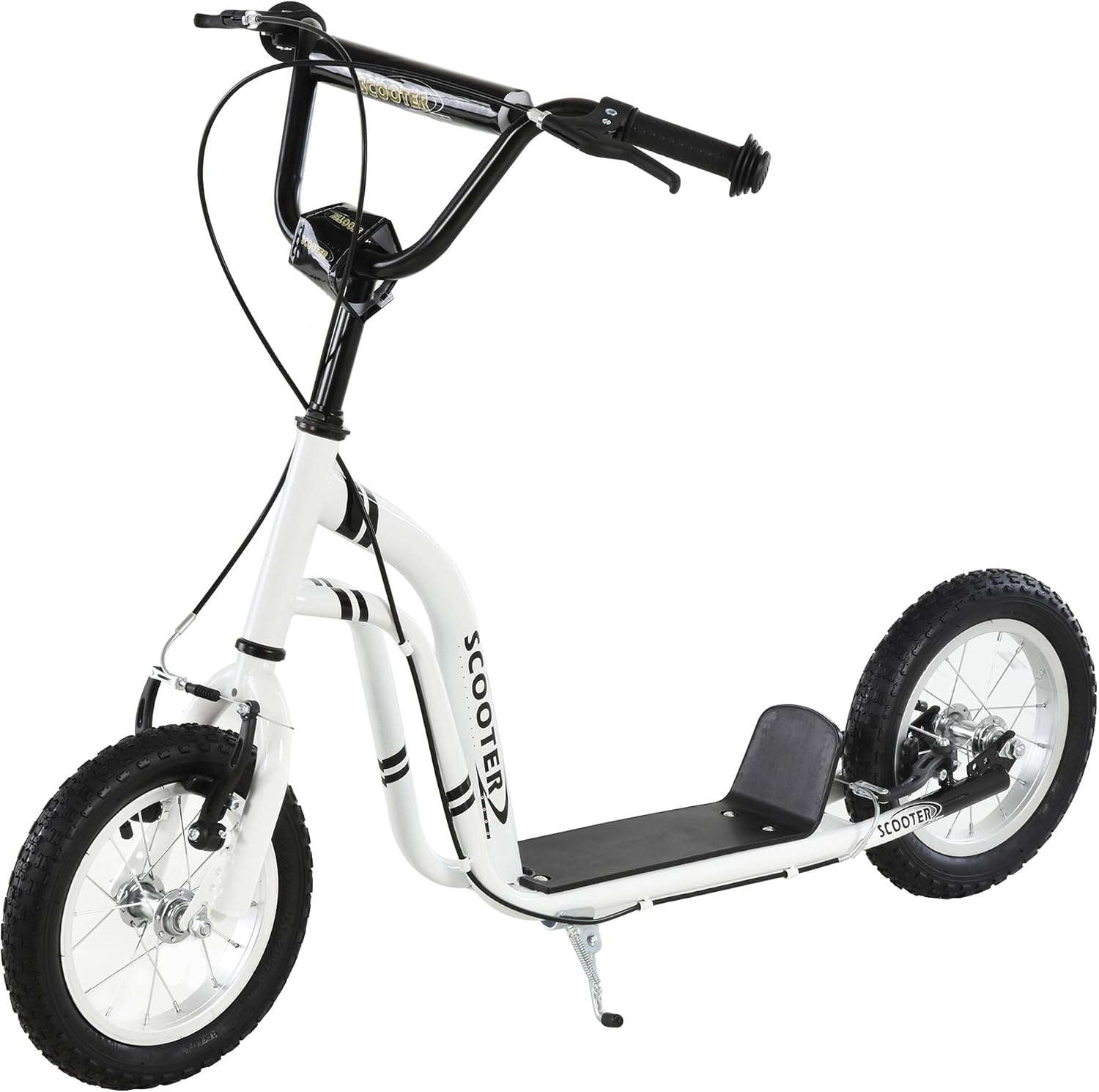 Aosom Kick Scooter with Dual Caliper Brakes Ages 5+ Max Load 220lbs
