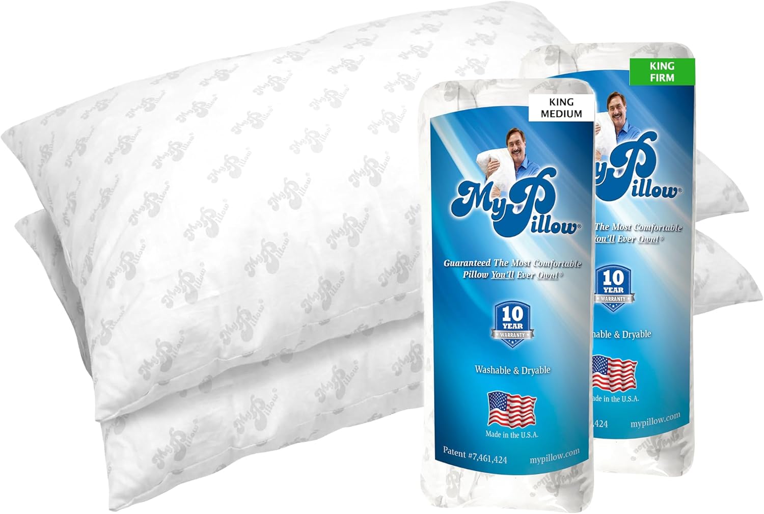 MyPillow Bedding Bed Pillows for Sleeping Queen Size, Set of 2, for Back, Stomach or Side Sleepers - My Pillow Classic Pillow [Queen, Combo]