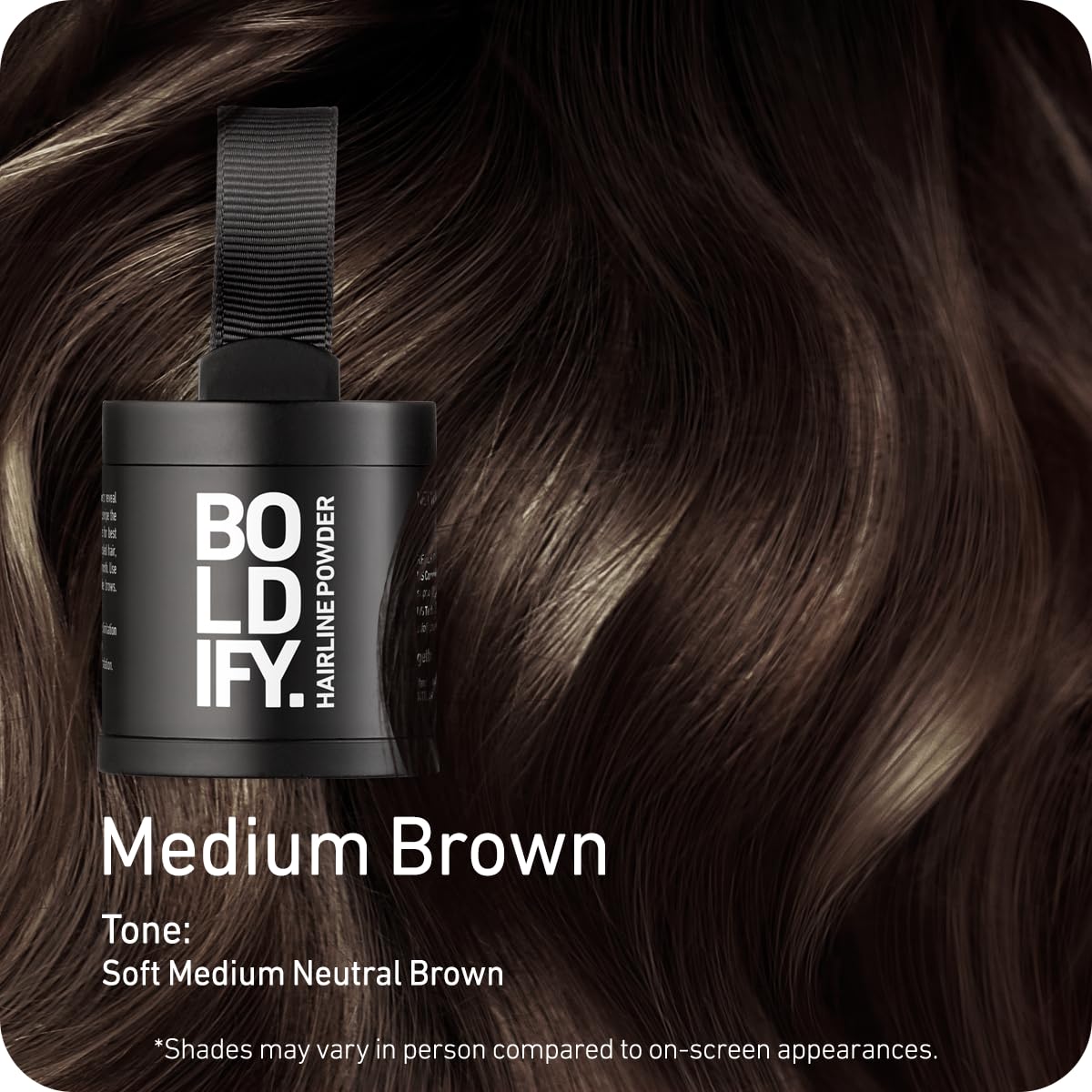 Boldify Hairline Powder, Root Touch Up Hair Color Dark Brown 4g