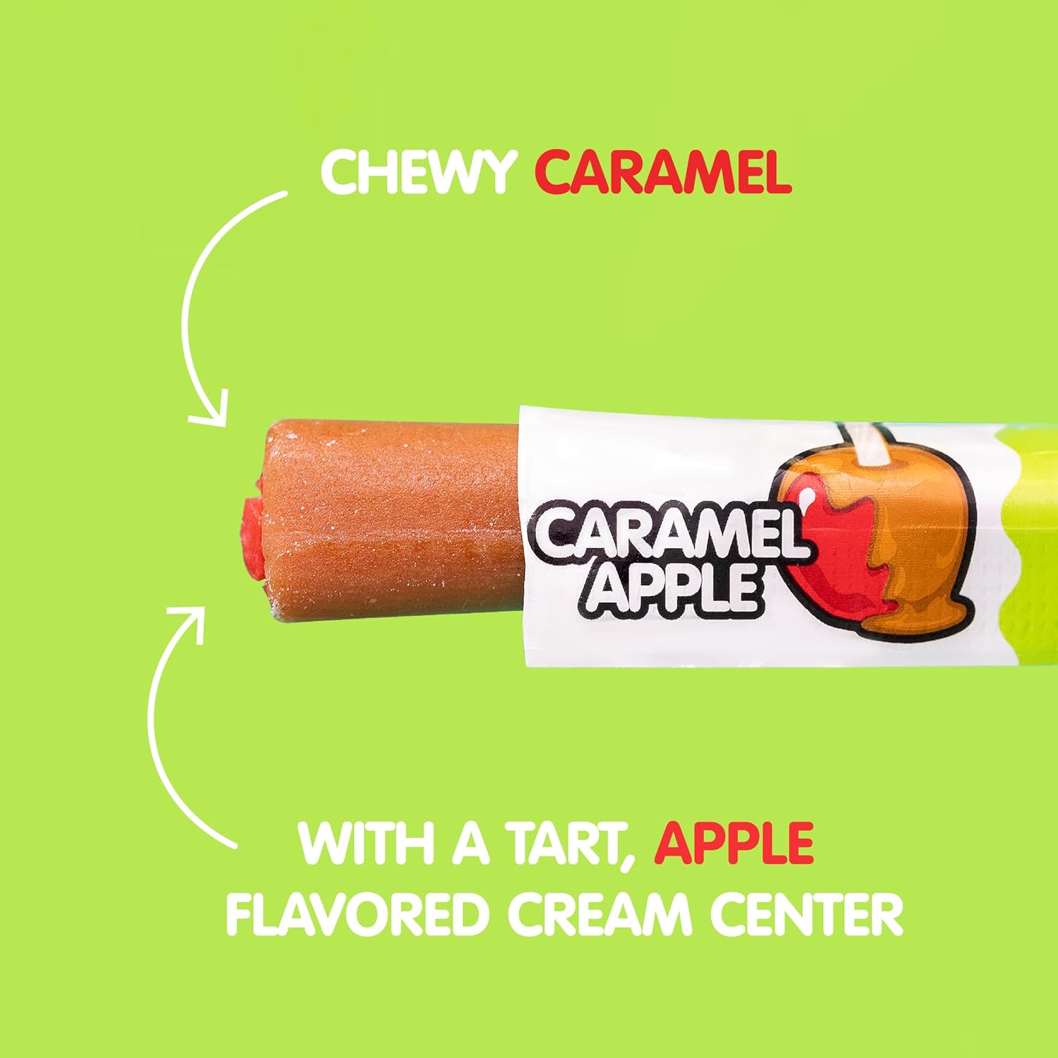Goetze's Candy Caramel Apple Cow Tales, 2.25 lb 36ct Canister | Chewy Caramel Apple and Smooth Cream Filling, Delicious Treats Fresh from the Factory