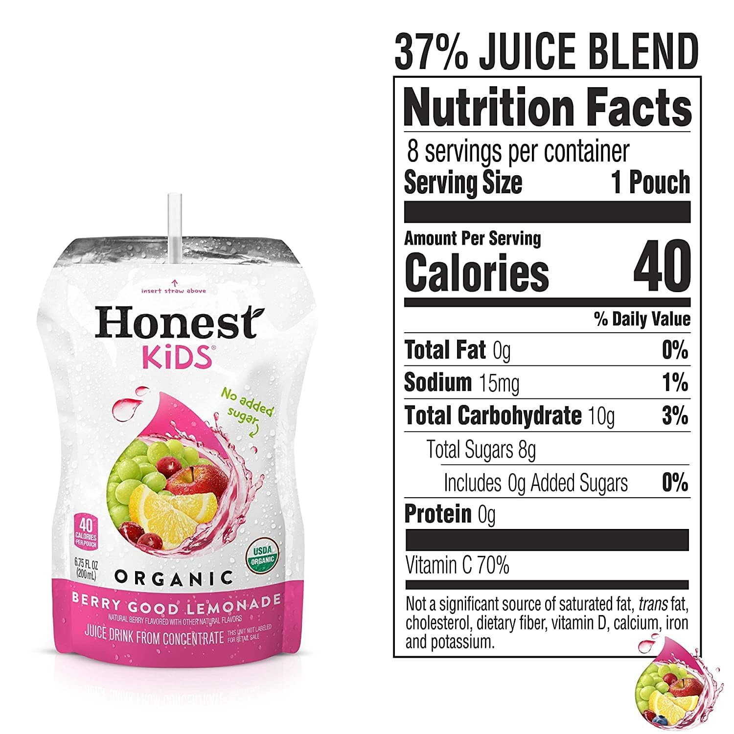 Honest Kids Appley Ever After, Organic Juice Drink, 6 Fl oz Juice Boxes, Pack Of 40, Apple