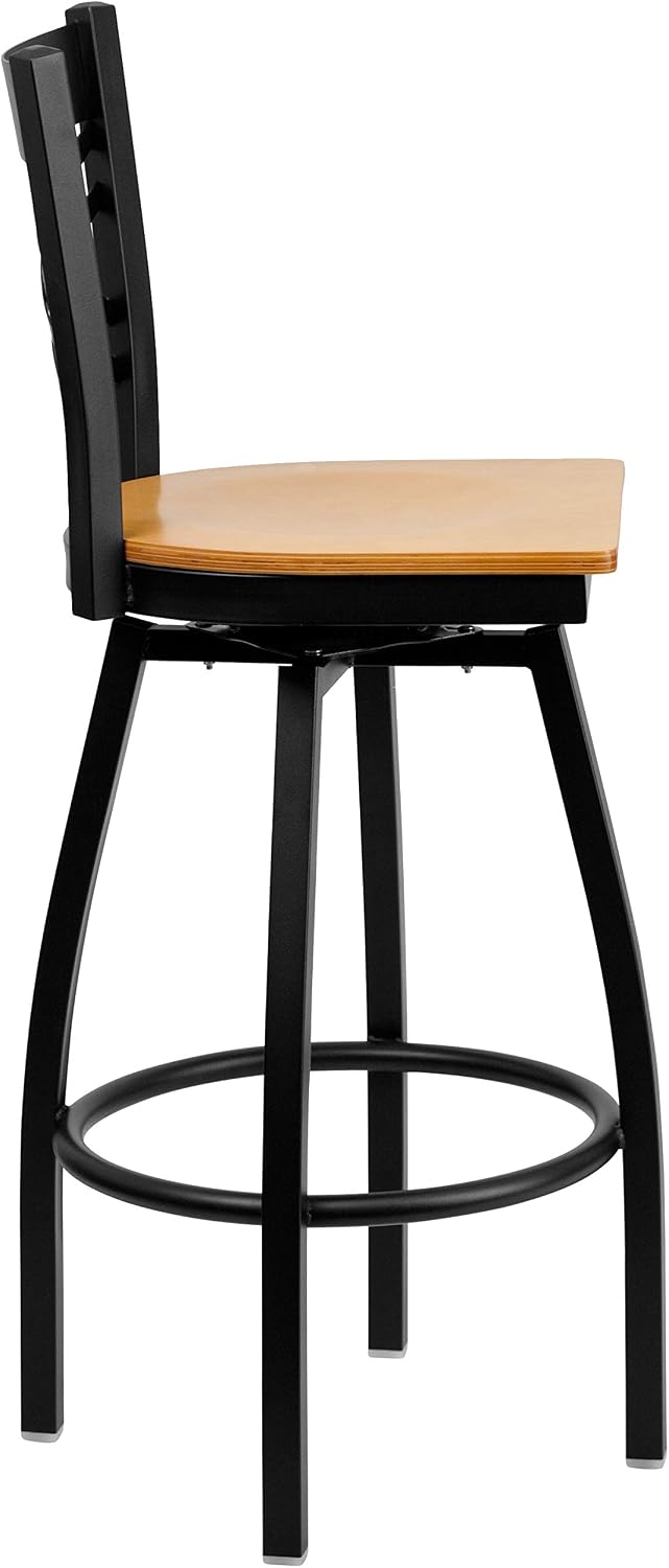 Flash Furniture Hercules Series "X" Back Metal Restaurant Barstool, Modern Upholstered Armless Bar Height Chair for Restaurants and Kitchens, Black | X Back Style, Vinyl Upholstery, Durable Construction, Commercial Use
