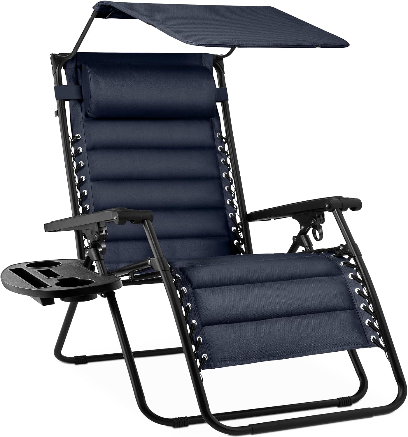 Best Choice Products Oversized Padded Zero Gravity Chair, Folding Outdoor Patio Recliner, XL Anti Gravity Lounger for Backyard w/Headrest, Cup Holder