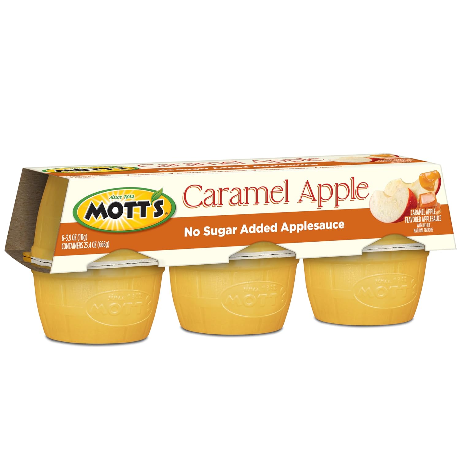 Mott's No Sugar Added Strawberry Applesauce, 3.9 Ounce Cup, 6 Count (Pack of 12)