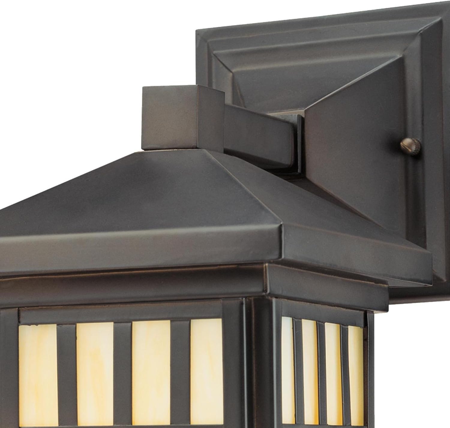 Westinghouse 6732800 Burnham One-Light Exterior Wall Lantern on Steel with Honey Art Glass, Oil Rubbed Bronze Finish, 1 Pack