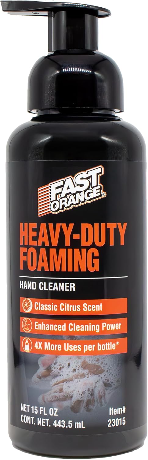 Fast Orange 25108 Pumice Lotion, Heavy Duty Hand Cleaner, Natural Citrus Scent, Waterless Cleaner For Mechanics, Strong Grease Fighter, 7.5 oz