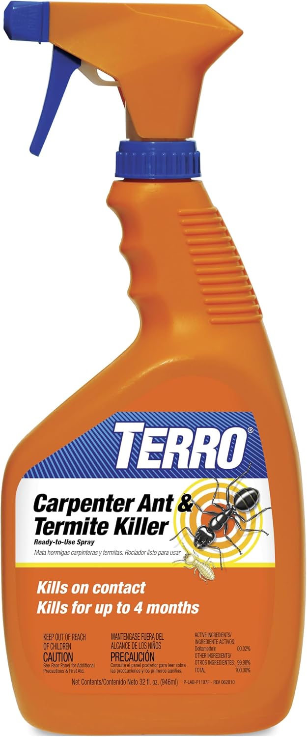 TERRO Ready to Use Carpenter Ant & Termite Killer - Indoor Carpenter Ant Killer, Termite Killer Spray - Do It Yourself Termite Treatment - T1100-6