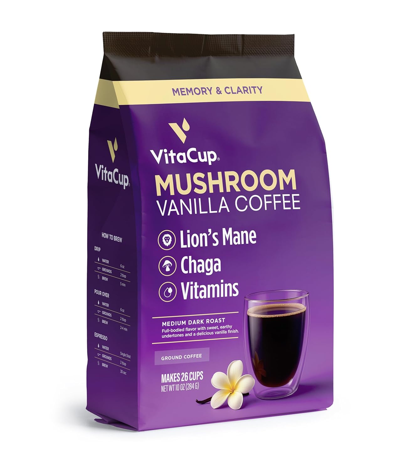 VitaCup Genius Keto Ground Coffee with MCT Oil, 11oz