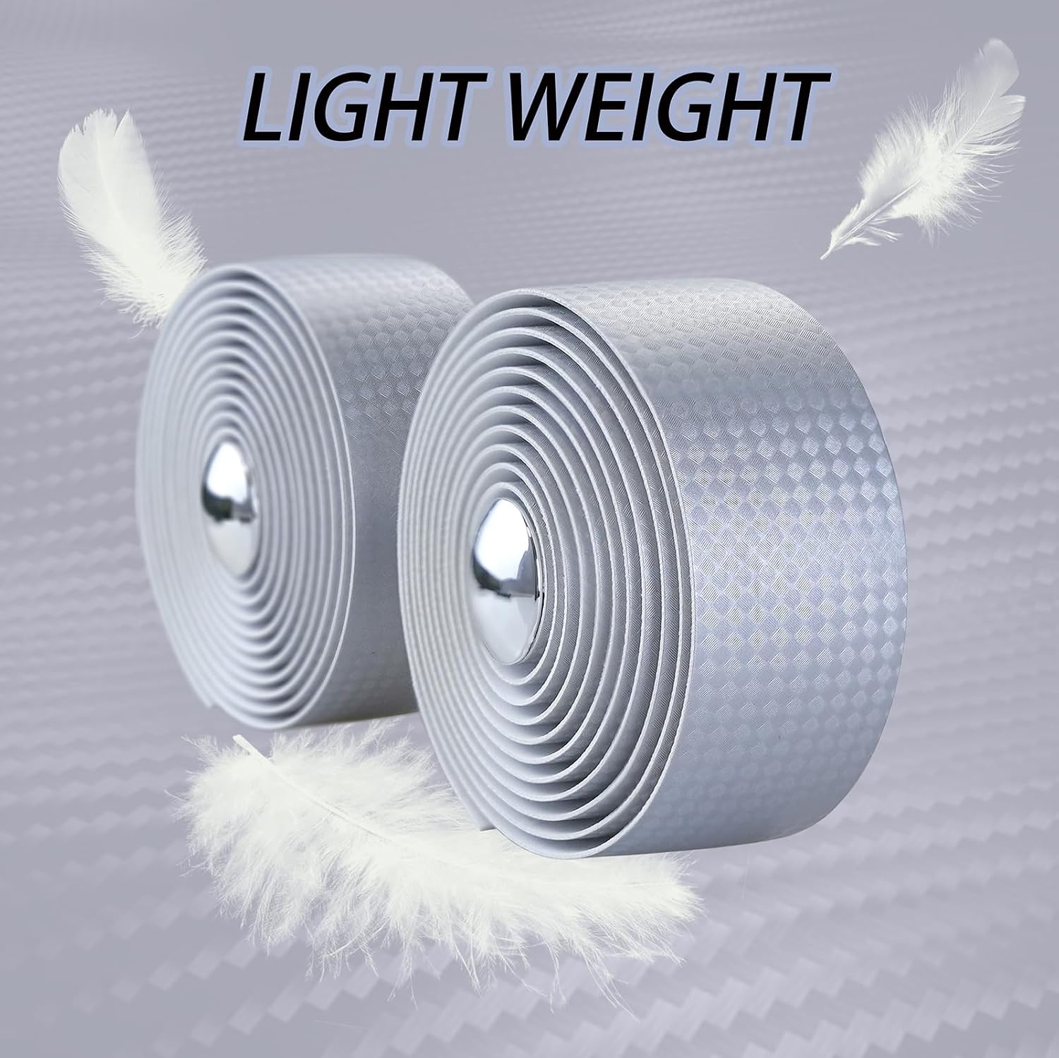 KINGOU Carbon Fiber PU Leather Road Bike Handlebar Tape Bar Tapes - 2PCS Per Set