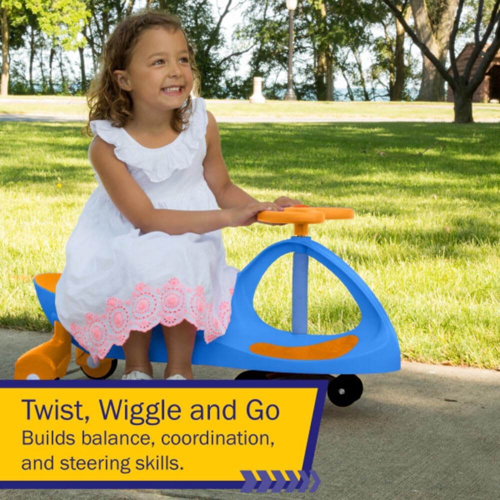 Wiggle Car Ride On Toy - No Batteries, Gears or Pedals - Twist, Swivel, Go - Outdoor Ride Ons for Kids 3 Years and Up by Lil' Rider (Hot Pink and Black)