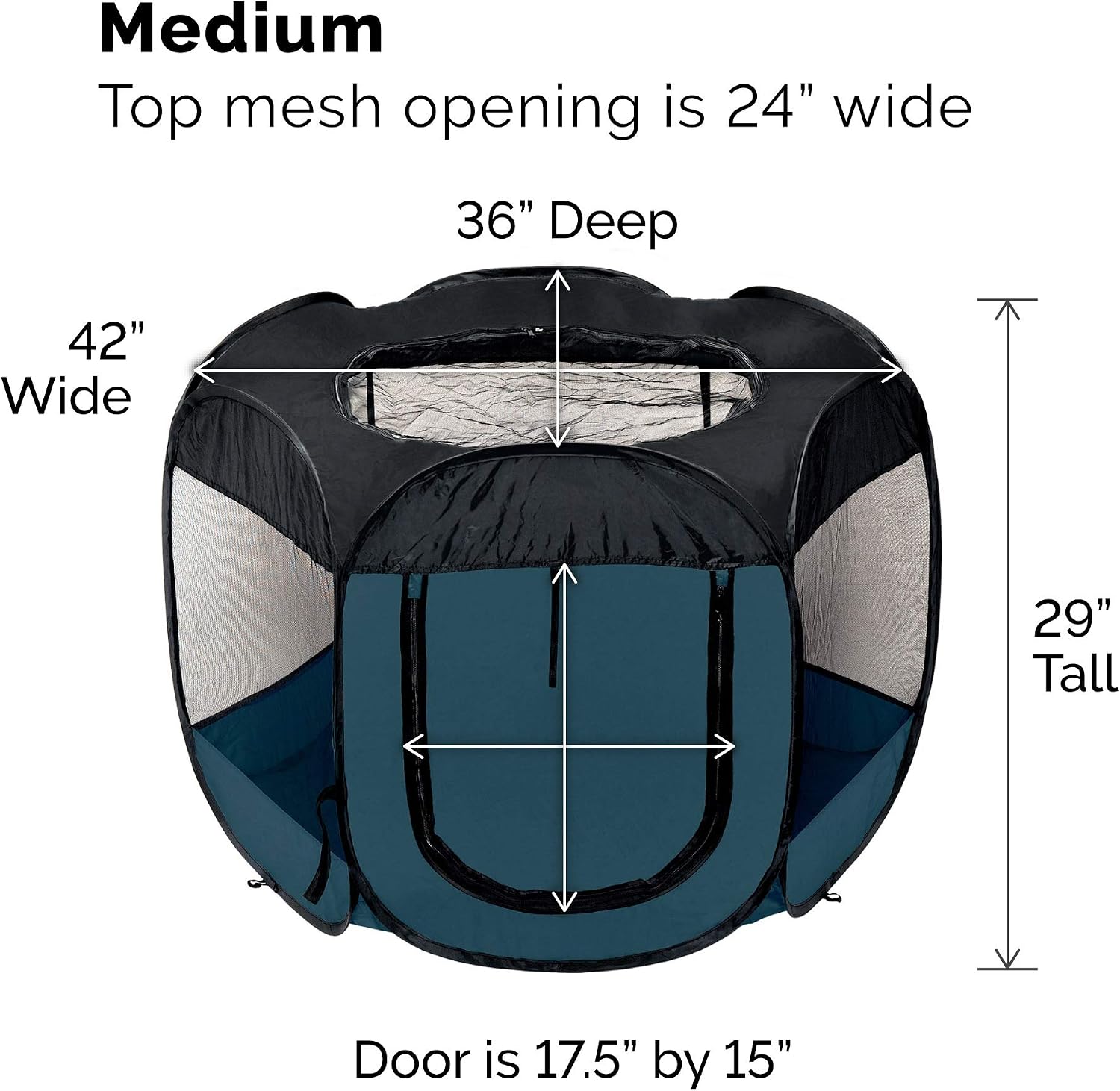 Furhaven Portable Dog Playpen Cat Tent, Pet playground,Kennel foldable indoor outdoor zippered puppy crate - Hunter Green, Medium