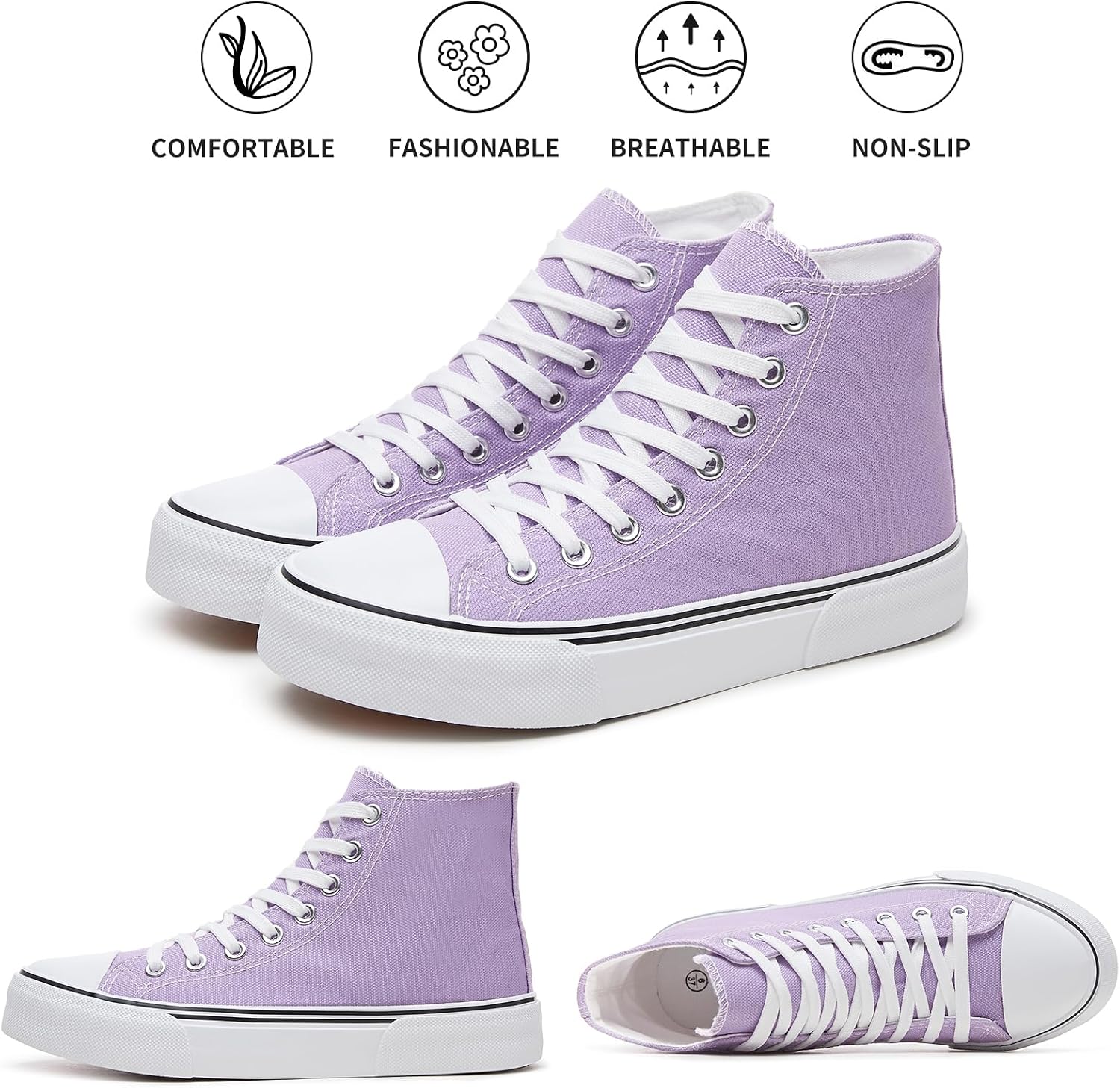 hash bubbie High Top Canvas Sneakers Fashion Walking Shoes