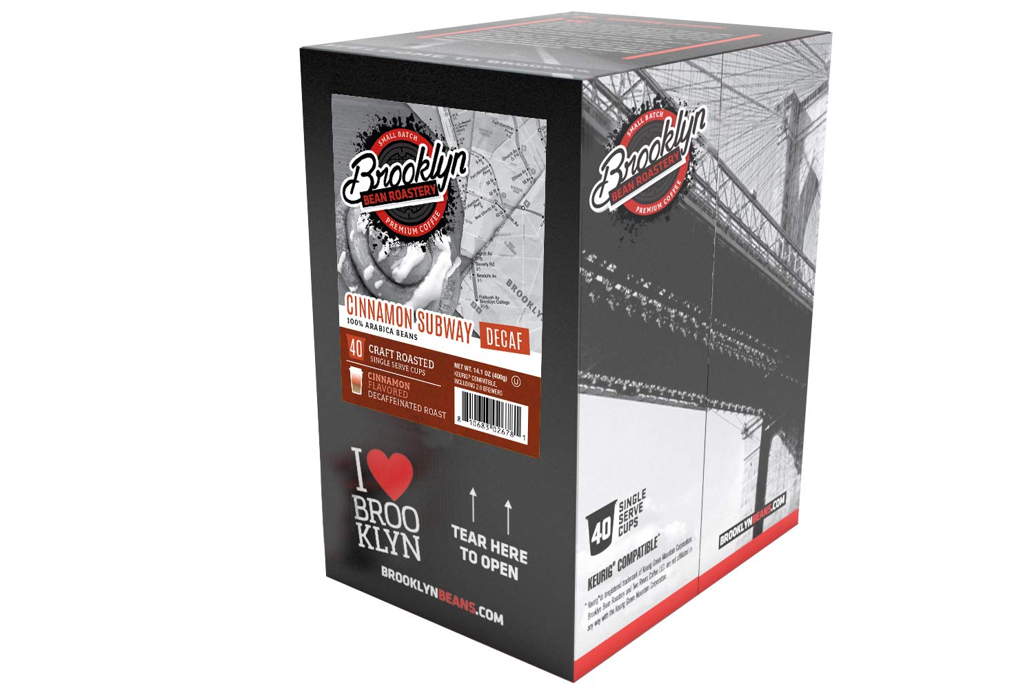 Brooklyn Beans Colombian Gourmet Coffee Pods - Compatible with Keurig K Cup Brewers Including 2.0 Machines, 40 Count, Rich and Smooth Colombian Medium Roast