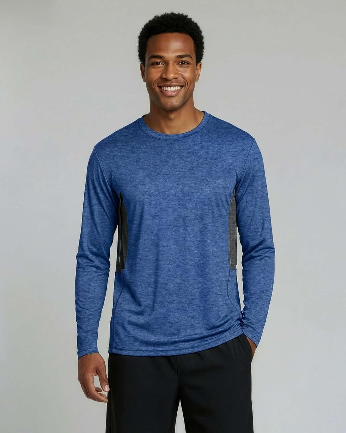 4 Pack Men's Dry Fit Long Sleeve Workout Shirts Gym Athletic Tee Fishing