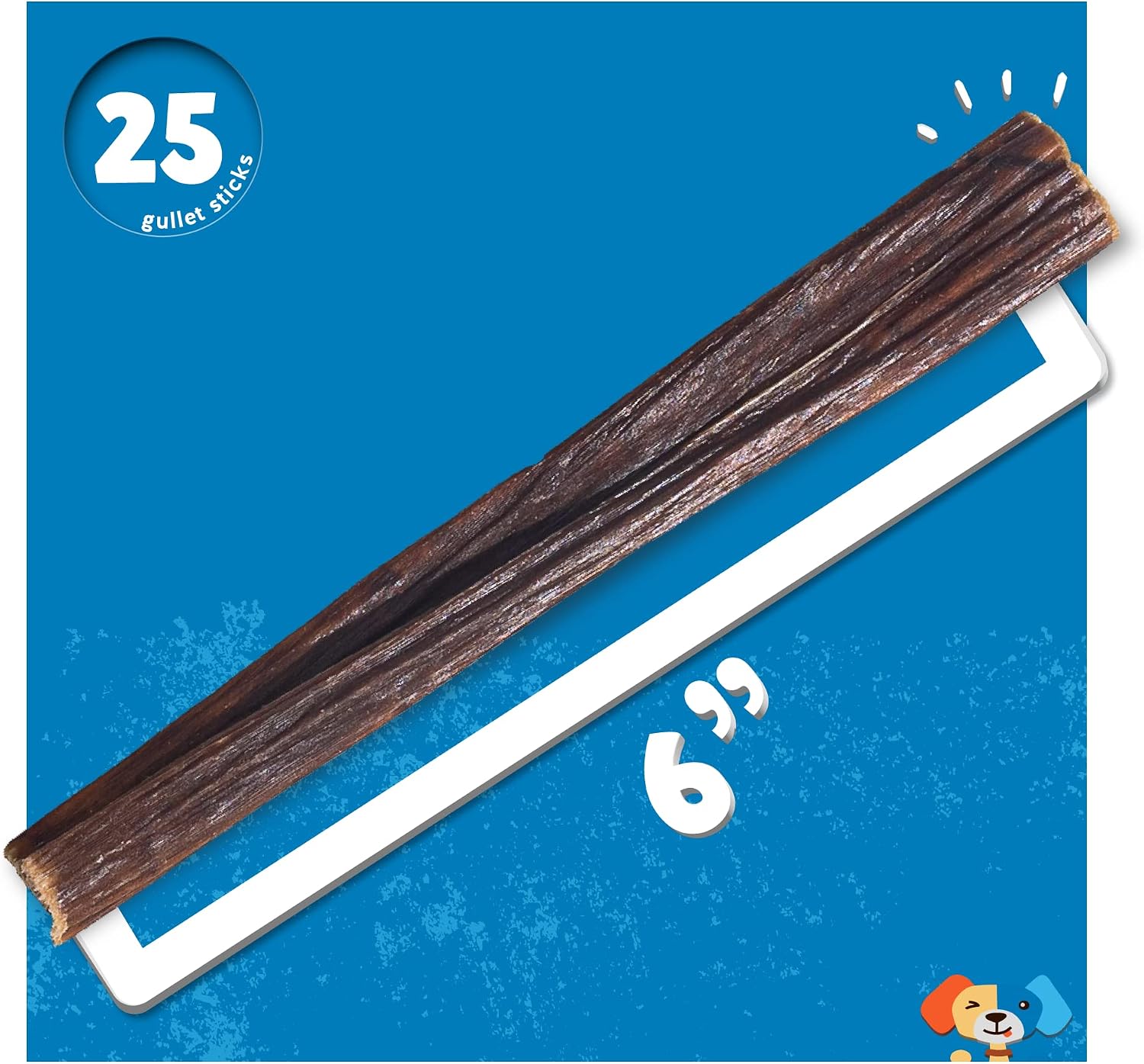 Jack&Pup Gullet Sticks for Dogs, 6" Esophagus Dog Treats (40 Pack)