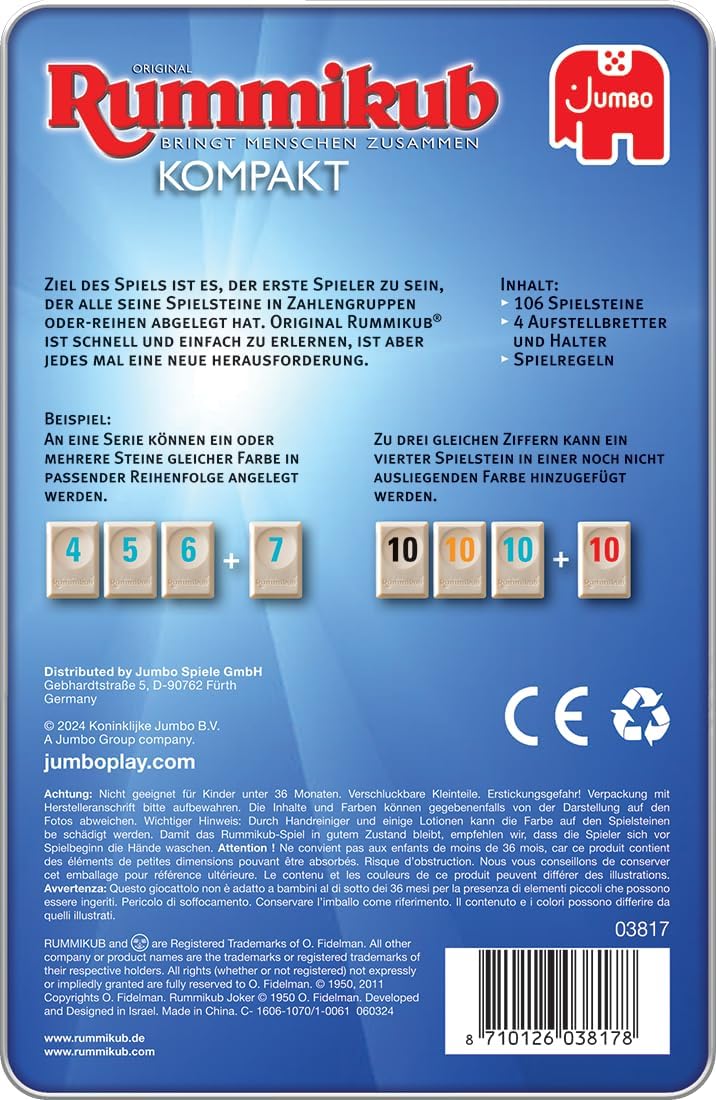Original Rummikub Premium Compact | The classic game among party games for on the go - for adults and children