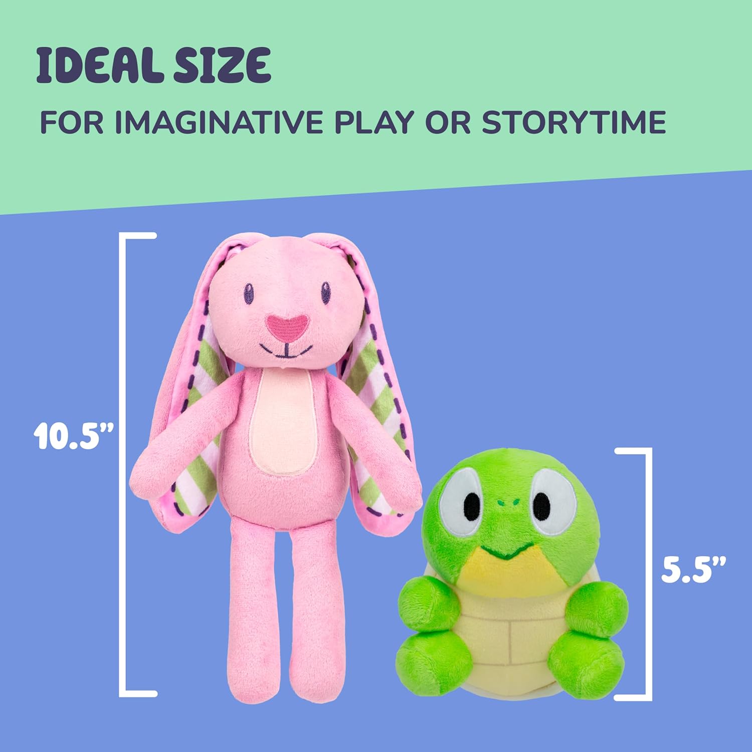 Bingo & Bluey Plush Toys 2-Pack, Soft Deluxe Fabric, Embroidered