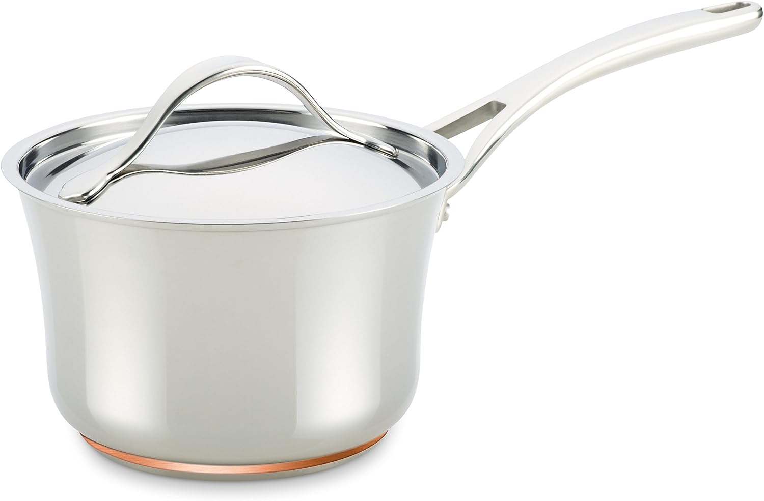 Anolon Nouvelle Stainless Steel Cookware Pots and Pans Set, 10 Piece | Stainless Steel Cookware Set with Lids, Oven Safe to 500°F, Durable Everyday Cooking, Dishwasher Safe