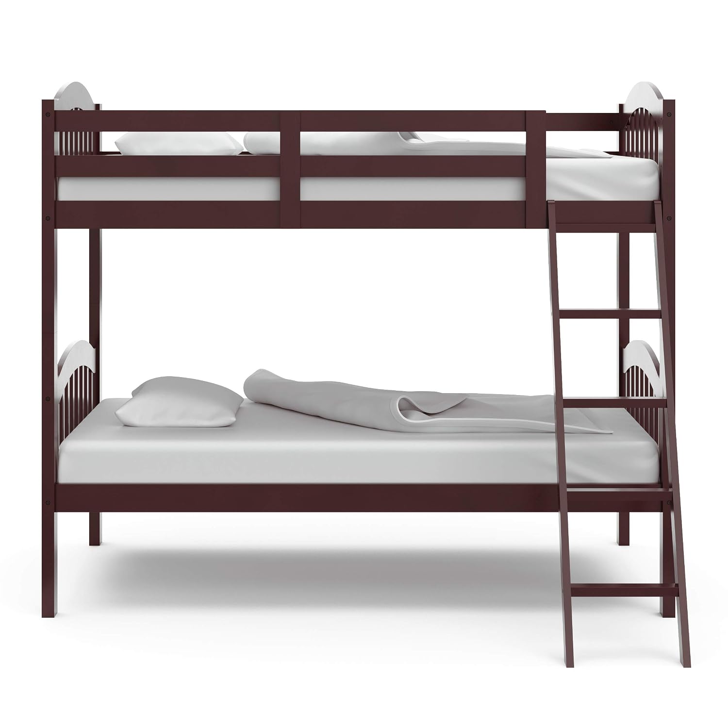 Storkcraft Long Horn Twin-Over-Twin Bunk Bed, White | GREENGUARD Gold Certified, Converts to 2 Individual Twin Beds, Wood Bunk Bed for Kids Bedroom, No Box Spring Required