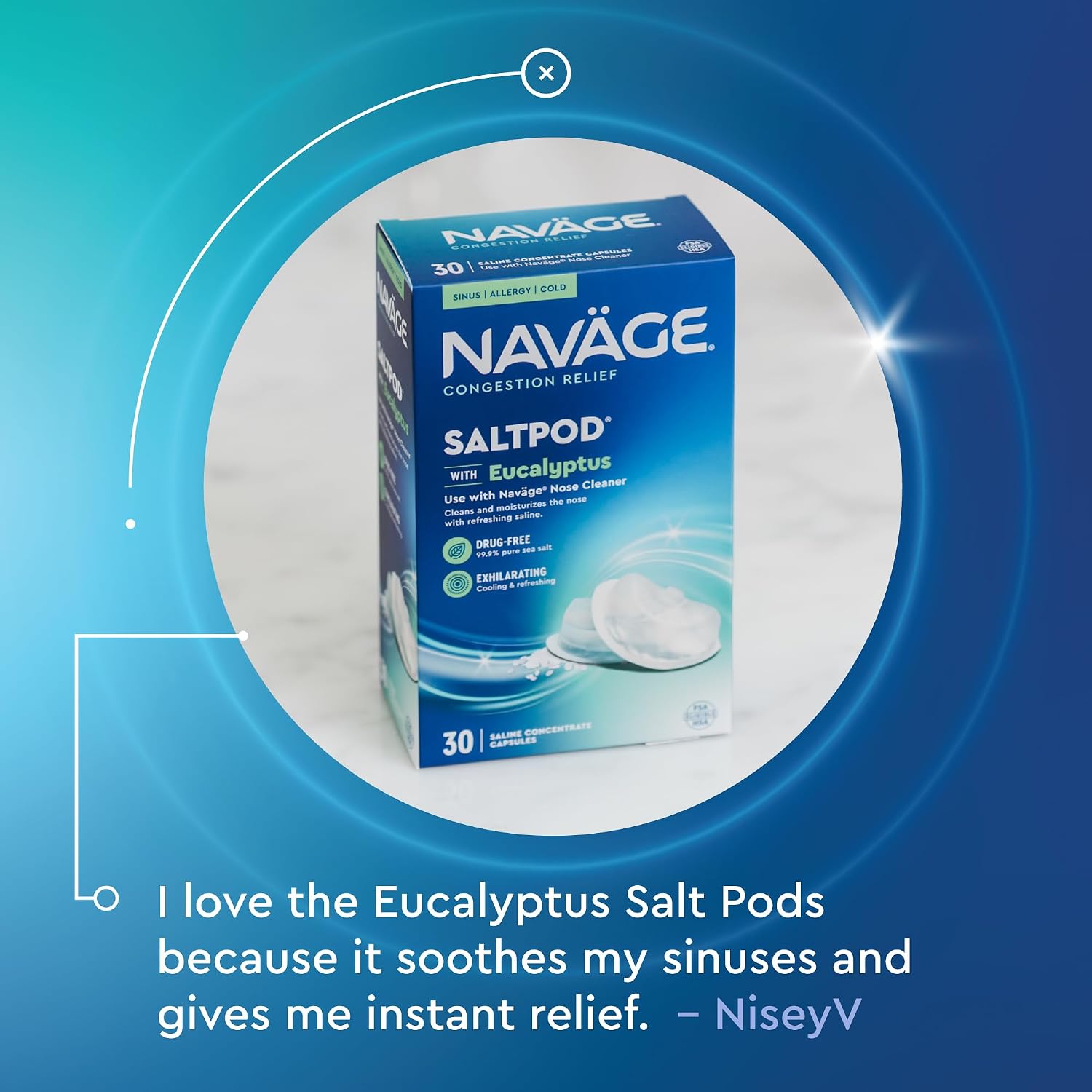 Navage® SaltPods Refills, Original Sea Salt Formula, 90 Count | Pre-Measured Precision: Clears Mucus and Irritants for Breathable, Comfortable Sinuses