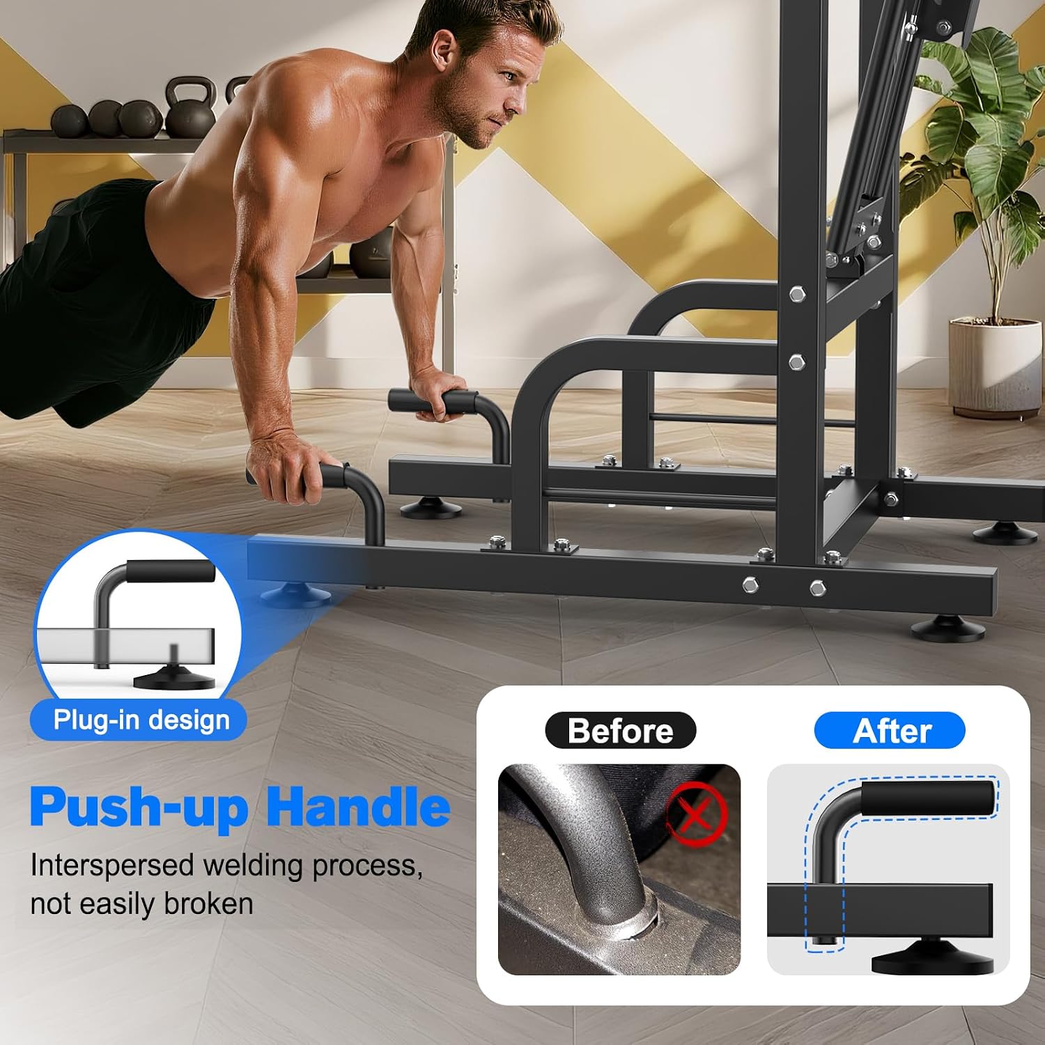 RELIFE REBUILD YOUR LIFE Pull Up Bar Free Standing Power Tower for Home Gym | Dip Station Pull Up Station, Multi-Function Home Fitness Equipment for Pull-Ups, Dips, Push-Ups, Full Body Strength Training