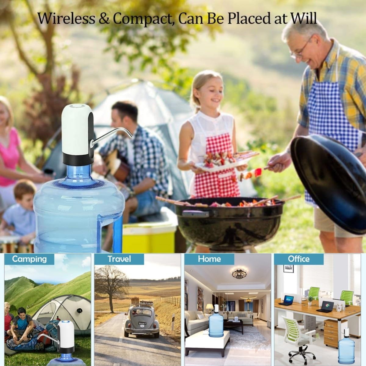 Myvision 5 Gallon Water Dispenser,Portable USB Charging Water Bottle Pump