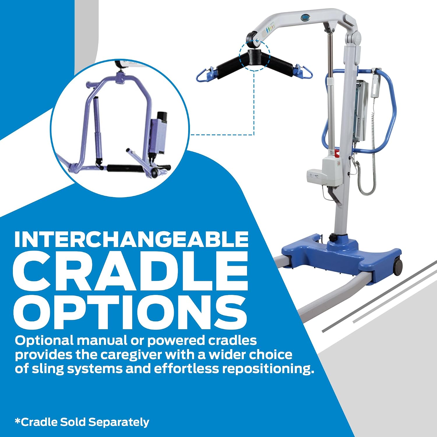 Joerns Hoyer Presence Patient Lift, 500 lbs Capacity, Power Operated Base, 6-Point Cradle, Smart Monitor Technology