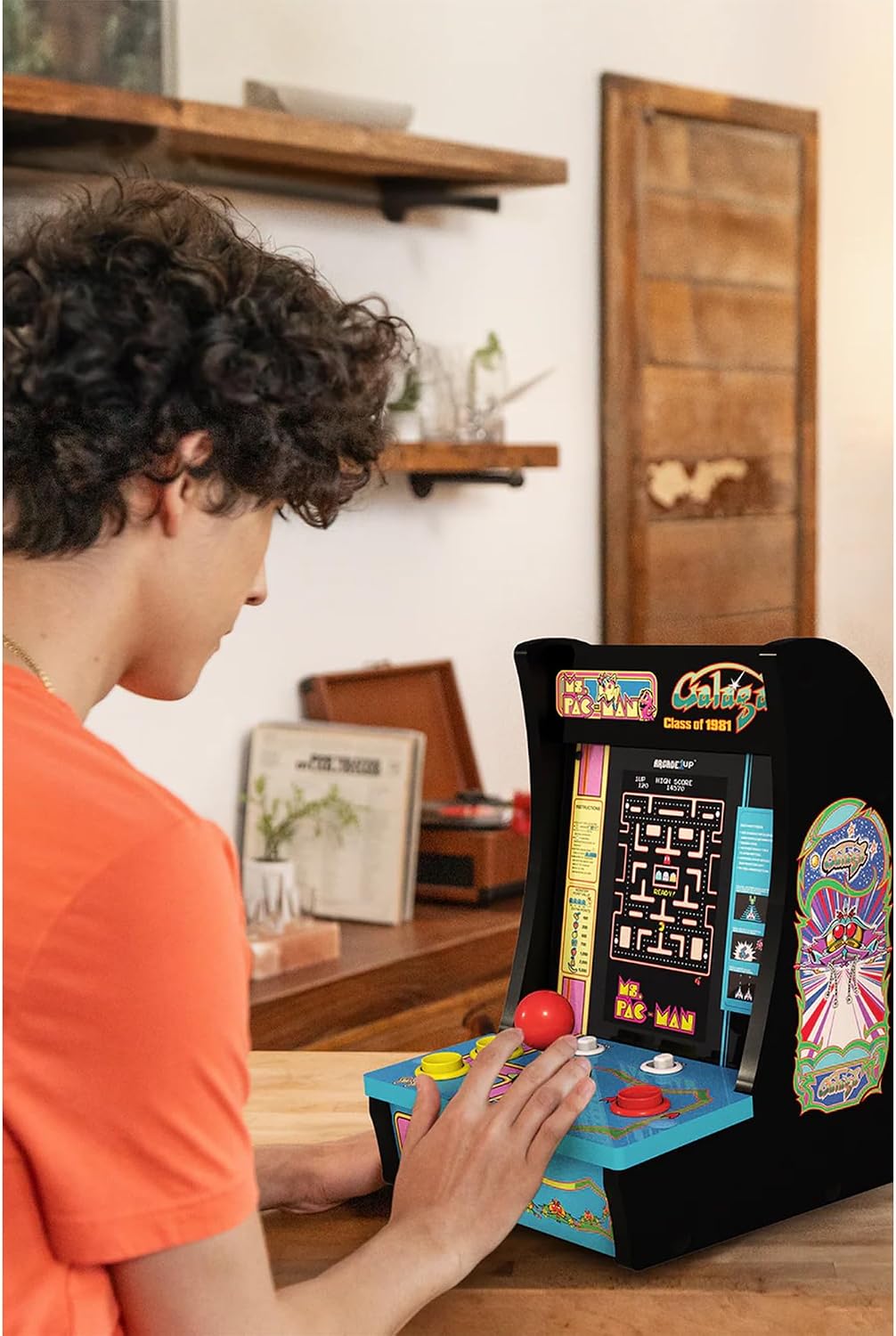 Arcade1Up Ms. Pac-Man Class of '81 Countercade, 3 Retro Games | Countertop Arcade Machine with 7-Inch LCD Screen and Real Feel Joysticks and Buttons