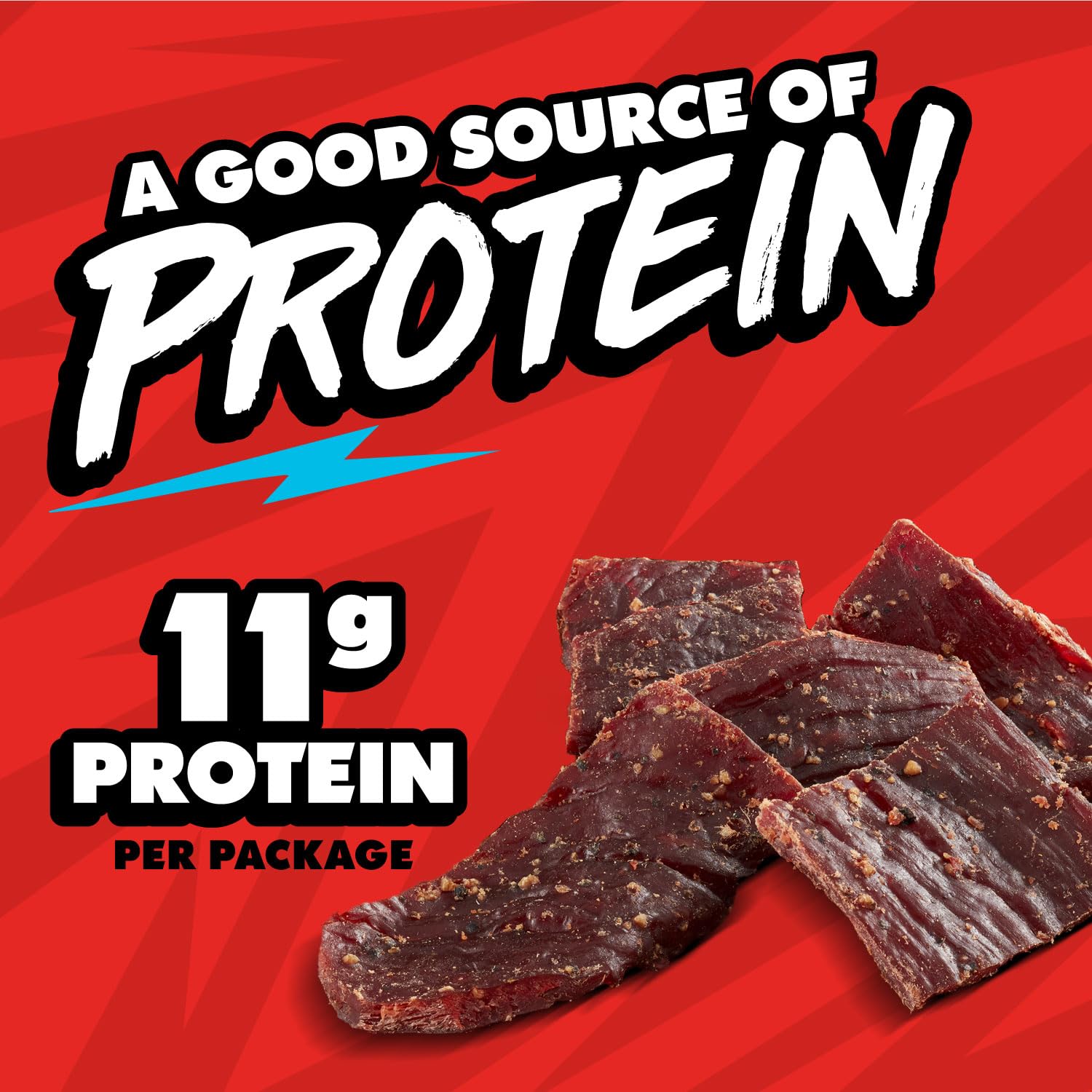 Jack Link's MrBeast Beef Jerky, Peppered Beef Jerky - 10 Count | As Seen on Beast Games, 11g Protein, Made with 100% Real Beef, Pantry-Ready Snacks