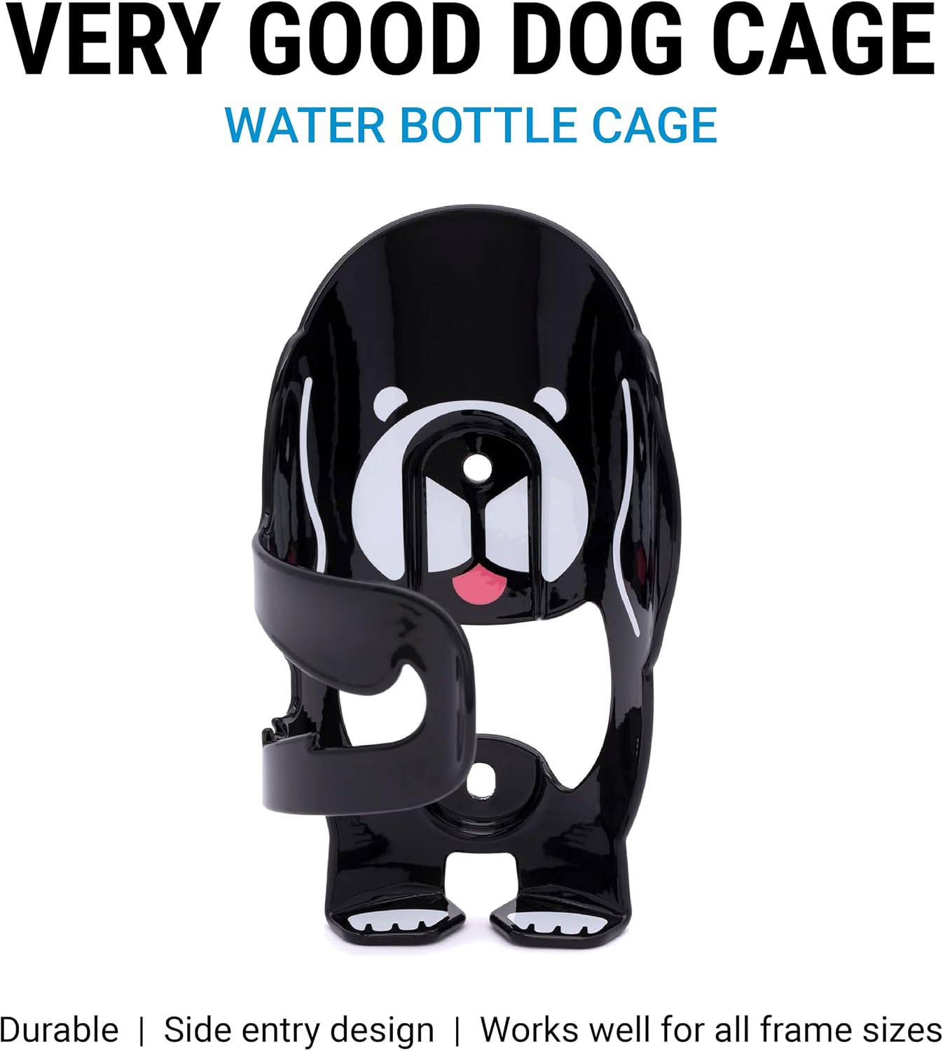 Portland Design Works Water Bottle Cage - Lightweight Water Bottle Holder for Bikes, Owl Cage, Black/Gold