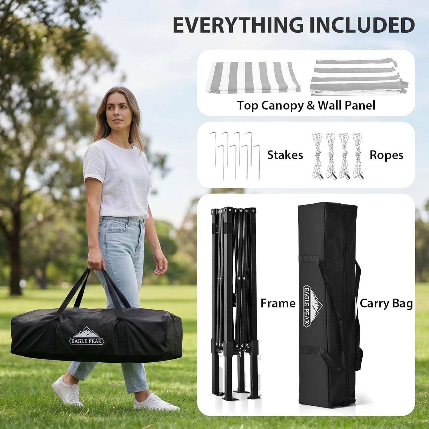 EAGLE PEAK 4x4 Pop Up Changing Tent, Outdoor Changing Room, Gray/White