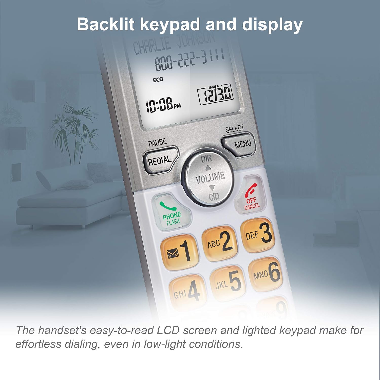 AT&T EL52213 2-Handset Cordless Phone, Light Champagne | Digital Answering System, Extra-Large Backlit Keys, Caller ID/Call Waiting, DECT 6.0, Expandable Speakerphone