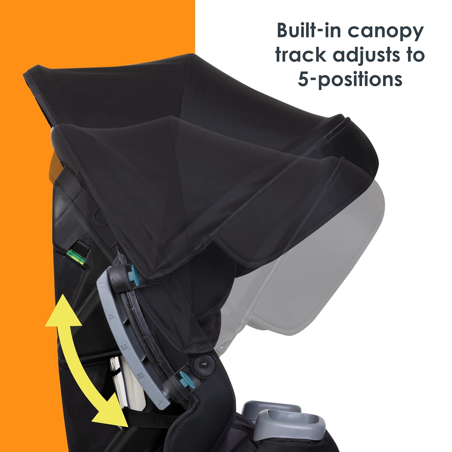 Baby Trend Cover Me™ 4-in-1 Convertible Car Seat, Vespa – Built-in Canopy, 4-Stage Growth System, Plush Comfort Padding, Multi-Position Recline