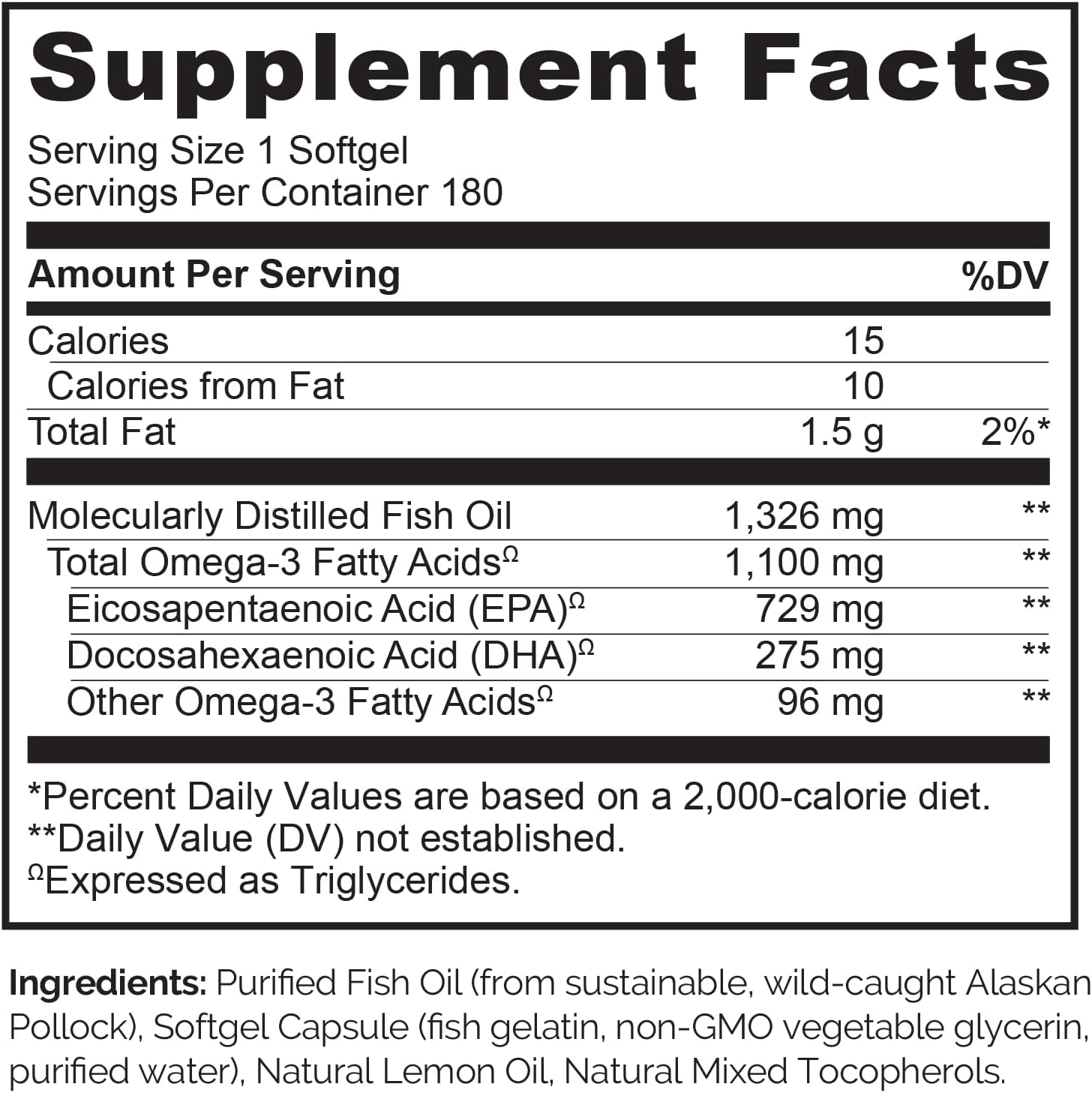 NATURELO Burpless Omega 3 Fish Oil Supplement, 1100mg, 60 Softgels | Triglyceride omega-3, omega 3 DHA EPA, liquid fish oil, 2 months supply