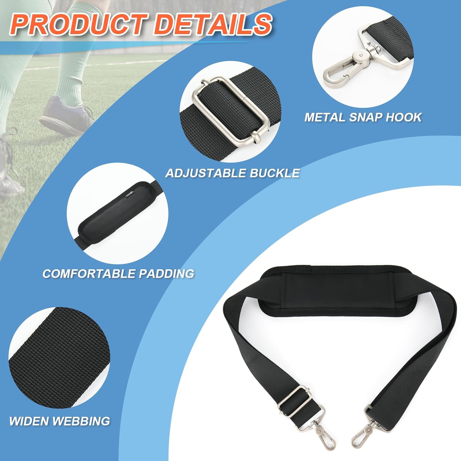 Cosmos Bag Strap Replacement Shoulder Strap - Crossbody Universal Shoulder Strap for Travel Bag Duffel Bag Briefcase Luggage Laptop Bag Messenger Bag