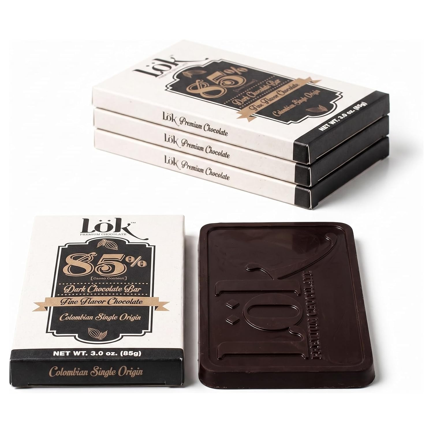 Lök Foods Dark Chocolate Bar 100% Cacao | Fair Trade, Kosher, Gluten Free, Vegan, Bean-to-Bar, Sugar-Free, No Sugar Alcohol, No Artificial Sweetener