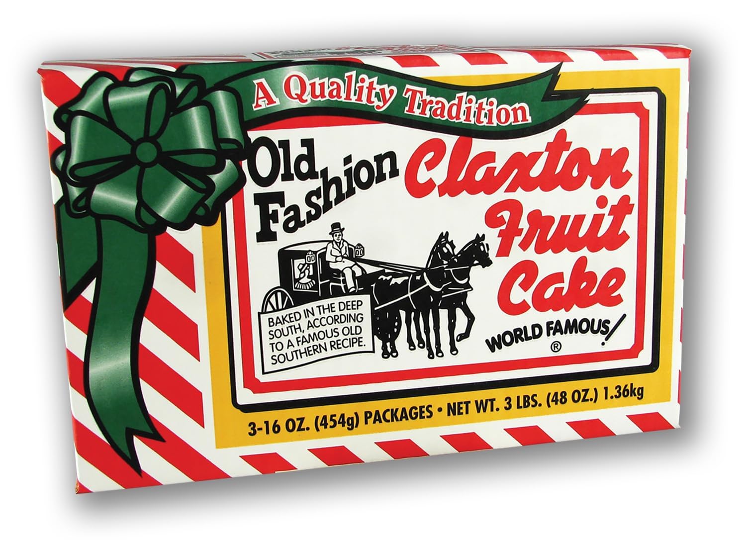 Claxton Fruit Cake – 5-1 lb Regular Recipe Loaves | Individually Wrapped | Packaged in Signature Red-and-White Gift Carton | Old-Fashioned Holiday Fruitcake Since 1910 | 5 Pack