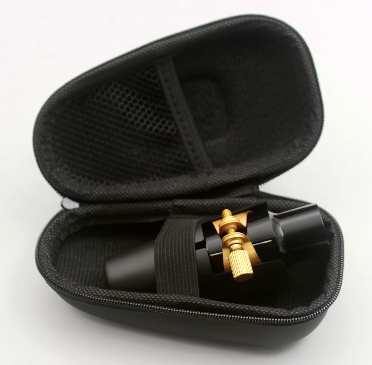 Eastern Music Saxophone Hard rubber mouthpiece Soprano alto Tenor metal ligature Ligature cap (Sandblust gold, Tenor MPC)