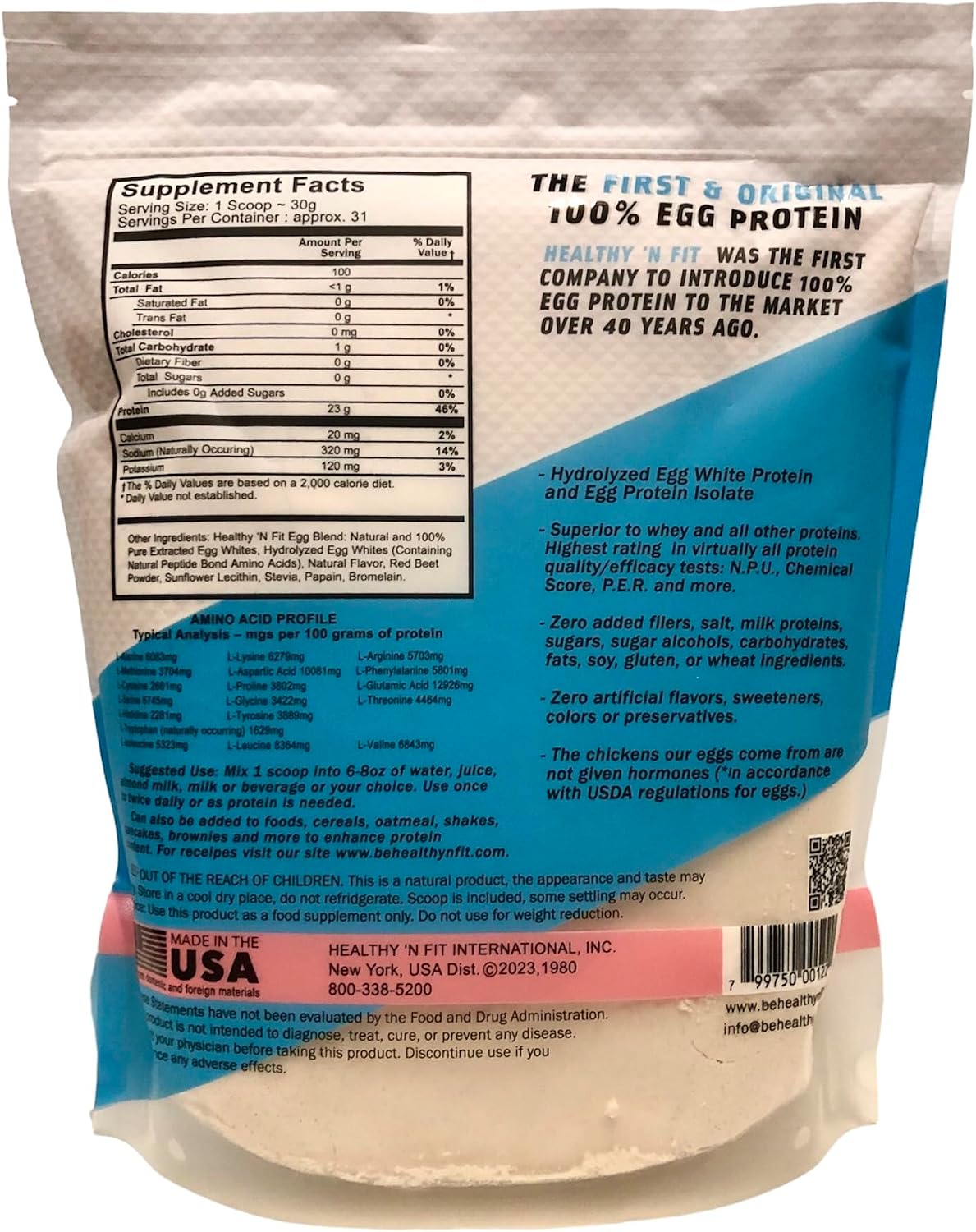 Healthy 'N Fit 100% Egg Protein- Vanilla Ice Cream (2lb): 100% Egg White Protein Plus Natural Peptides. Pure, All Naturally Sweetened Protein